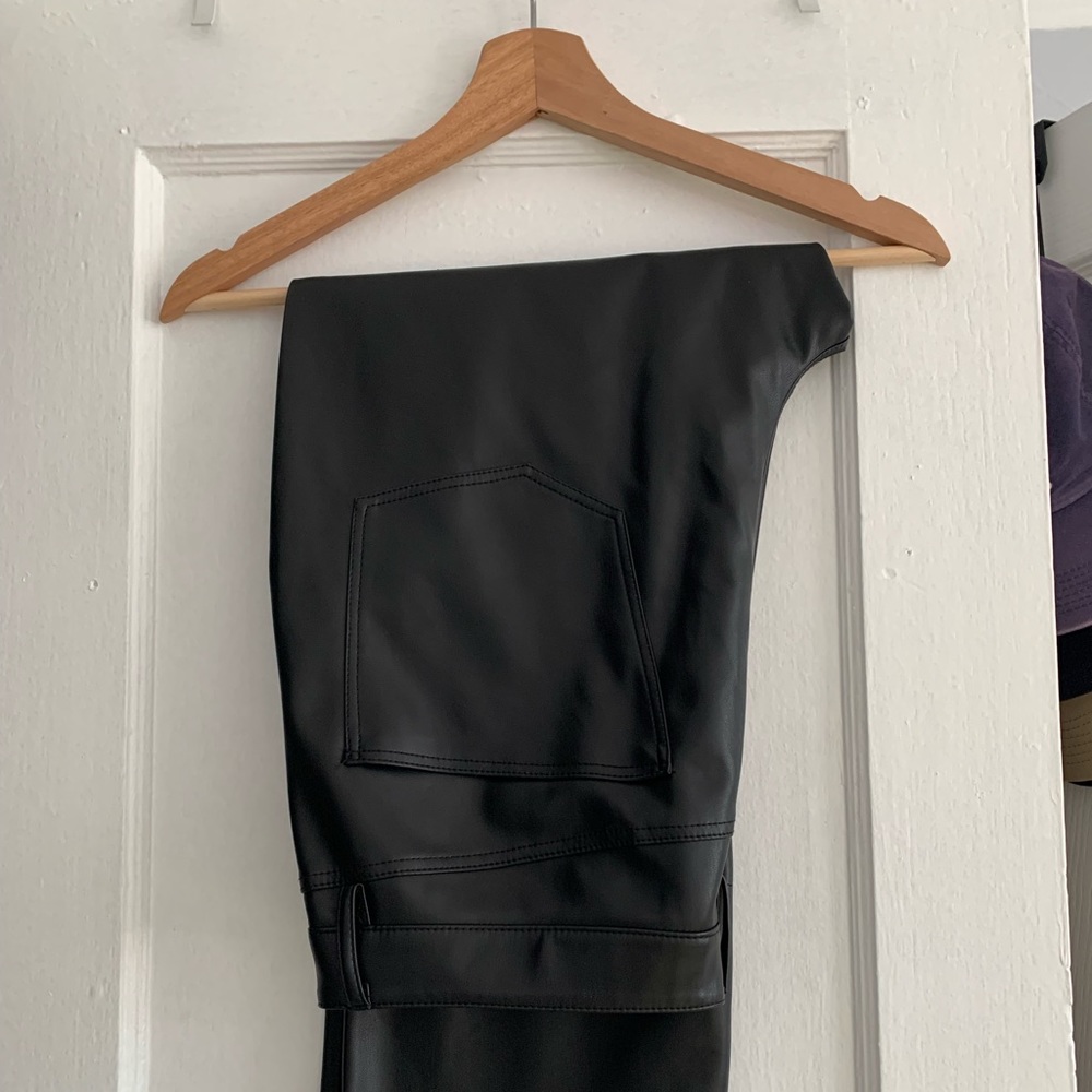 Zara black leather pants